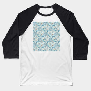 John Henry Dearle Seaweed Pattern in Aqua and Orange Baseball T-Shirt